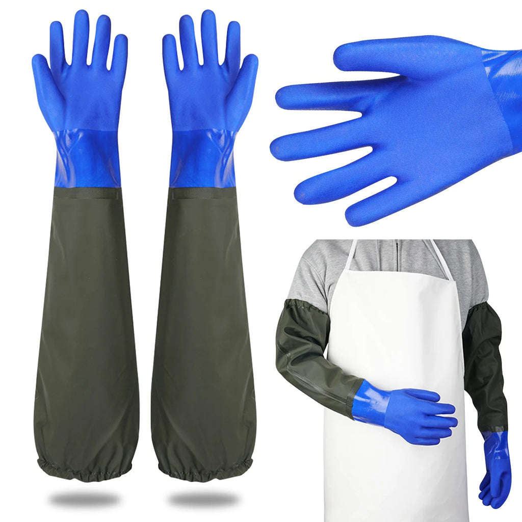 AquaGuard - Gants Longs en PVC Résistants aux Produits Chimiques et Imperméables - Natutre Galaxy